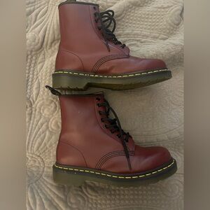 Dr. Martens Red Combat Boots
